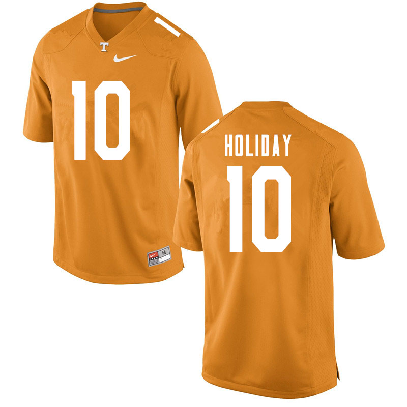 Men #10 Jimmy Holiday Tennessee Volunteers College Football Jerseys Sale-Orange - Click Image to Close
